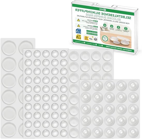 Transparante Beschermbuffers - 119 Stuks, Elastische Meubelbuffers, Deurstoppers en Lijm Shockabsorbers voor Meubels, Kasten en Lades (4 Maten)