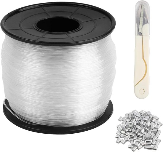 Transparante Nylon Vislijn 0.6 mm x 200 m - Sterke, Scheurbestendige Monofilament Draad voor Vissen en Creatieve Klussen van Merkloos