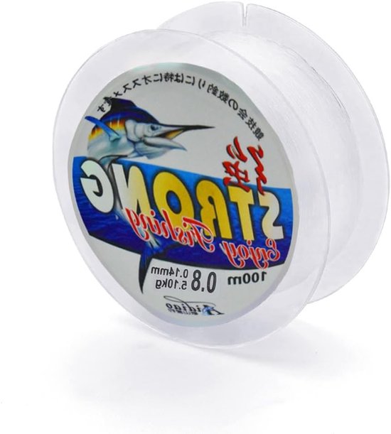 Transparante nylon vislijn 0.8mm, 35lbs breeksterkte, ideaal voor zeevisserij en ambachten, duurzaam en sterk