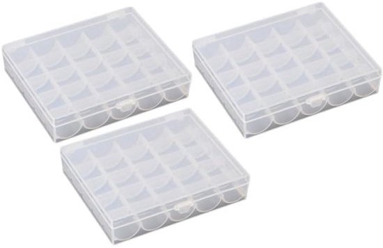 Transparante opbergdozen voor spoelen met eenheidsvakken - lichtgewicht, veilige sluiting voor naaitoebehoren en garenopslag