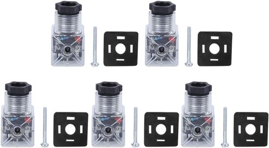 Transparante Solenoid Valve Plug Coils - 5 Stuks Universele Accessoires voor Hydraulische Ventielen - DC24 Volt, Hoogwaardige Kwaliteit, Duurzaam en Betrouwbaar