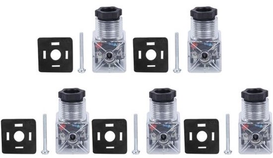 Transparante spoelstekkers voor magneetventielen - 5 stuks universele hydraulische accessoires - voor DC24 volt en meer