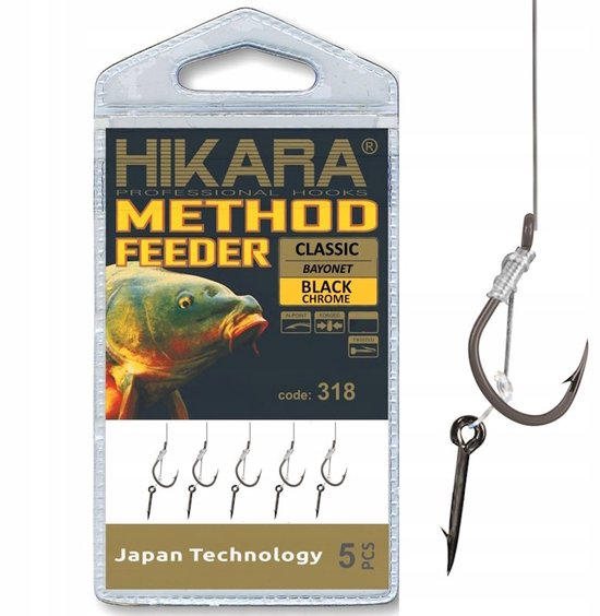 Traper Hikara Classic Method Feederhaak 10cm Nr. 8 0,24mm Zaknet 5st.
