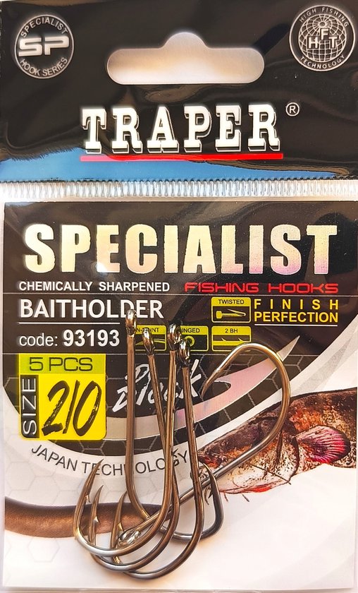 Traper Specialist Baitholder Haken 2/0 - 5 Stuks voor Snoek, Meerval, Kabeljauw van Traper