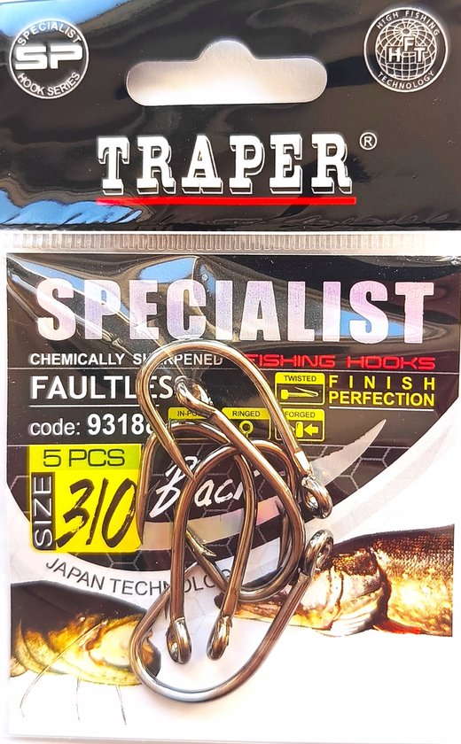 Traper Specialist Faultless Haken - 5 Stuks - Maat 3/0 - Zwart Nikkel van Traper
