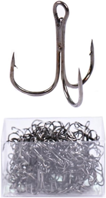 Treble Trebles - Carbon Steel - 5 Optionele Maten - Gescherpte Vissenhaken - Zoetwater Visspullen voor Snoek - Zander - Baars - 100/50 Stukken van Merkloos