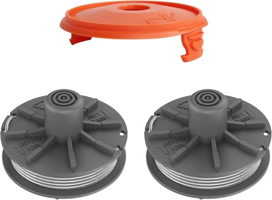 Trimmer Spoel 1.65mm, 6.1m Draad voor Tuingereedschap, Vervangingsset met 2 Spoelen en 1 Deksel