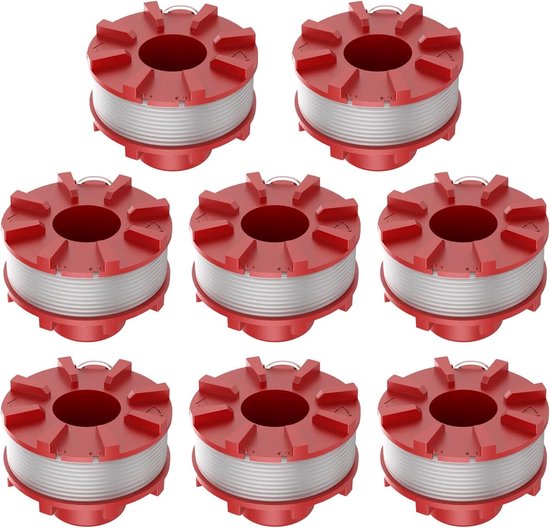 Trimmer Spoel en Draad 2mm voor Diverse Modellen, Vervangingsspoel voor Grastrimmer, 8 Stuks, Geschikt voor GE-CT 36/30 LI E SOLO, AGILLO 36/255 BL en AGILLO 18/200
