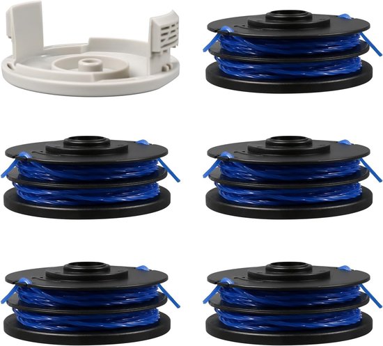 Trimmerdraad 1.6mm x 8.3m Vervangingsspoel voor Diverse Tuingereedschappen, Geschikt voor RLT4027, RLT4125, RLT5027, RLT6030, RLT5127, RLT6130 (5+1)