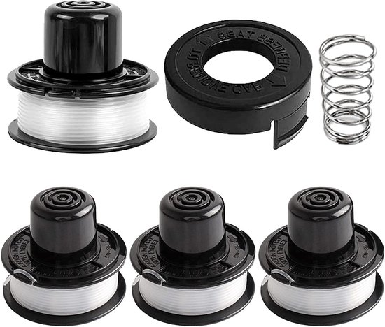Trimmerdraad Spoel Ø1.65mm voor Black+Decker GL250, GL310, GL360 en CST500, 6.1m Lengte, Inclusief 4 Spoelen en Accessoires van Merkloos