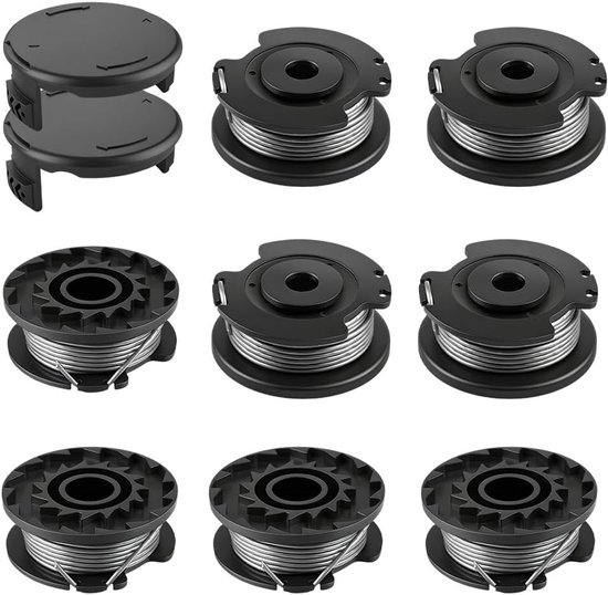 Trimmerdraad voor Bosch, 8 stuks diameter 1,6 mm 4,9 m reservespoel en afdekking voor grasmaaier en tuinonderhoud van Merkloos