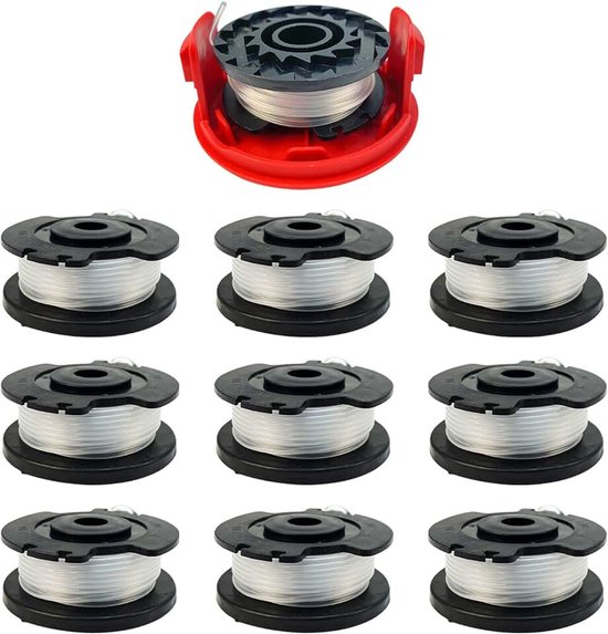 trimmerspoel voor Ein-hell GE-CT 18/28 Li en GE-CT 18/28 Li TC, nylon grastrimmer vervangende draadspoel, 1,5 mm-4,9 m grastrimmerlijn met dop (10 spoelen + 2 doppen)