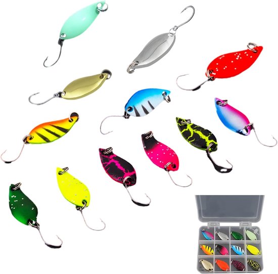 Trout Bait - 12 Stuks - Lures - Spinning - Trout Spoon - Geschikt voor Verschillende Vissituaties en Wateren