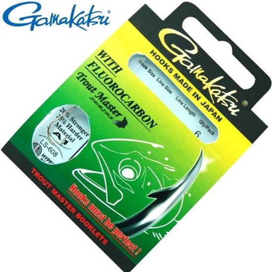 Trout Master Onderlijnen LS-608N - 100cm with Fluocarbon - Maat : haak 10 - 0.14mm van Trout Master