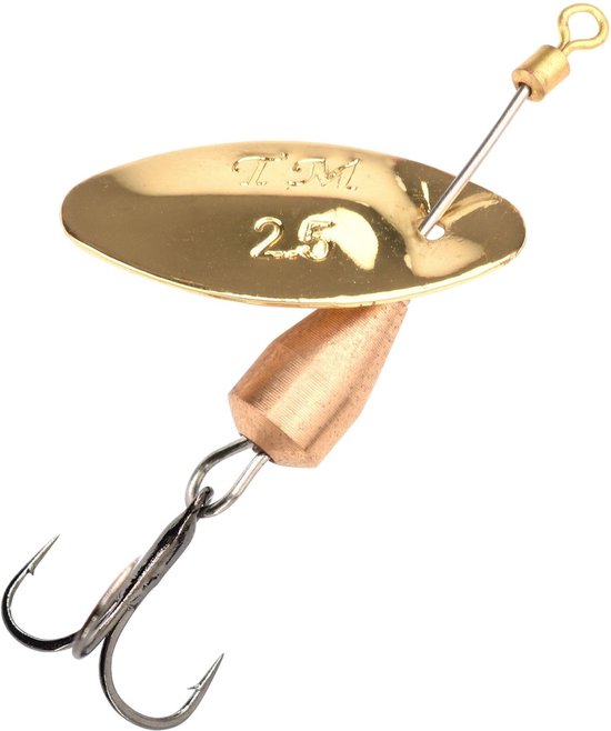 Trout Master Spinner La Tournante 3.50gr - 50mm - Treble Haak 10 (incl Single Haak 8) - Maat : Gold van Trout Master