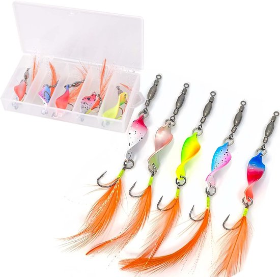 Trout Spoon Set - Trout Bait - Flasher Spoon Set - Turn Lights - Twist Fishing Bait - Fishing Accessories for Lures - Spider Indicator - Set van 5 van Thlevel