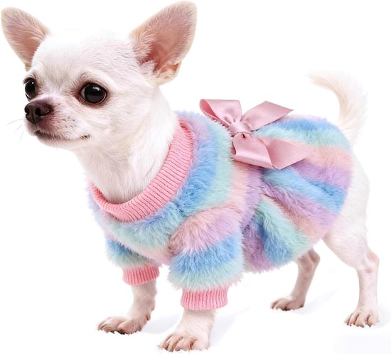 Truien voor kleine honden meisje hondenkleding fleece kleine hond pyjama vrouwelijke warme hond pyjama zachte hond onesie hart chihuahua kleding roze huisdier puppy pyjama, XXS