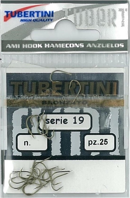 Tubertini Bronzato Serie 19 25pcs – Robuuste Bronzen Haak voor Karper en Maden - Maat : 12