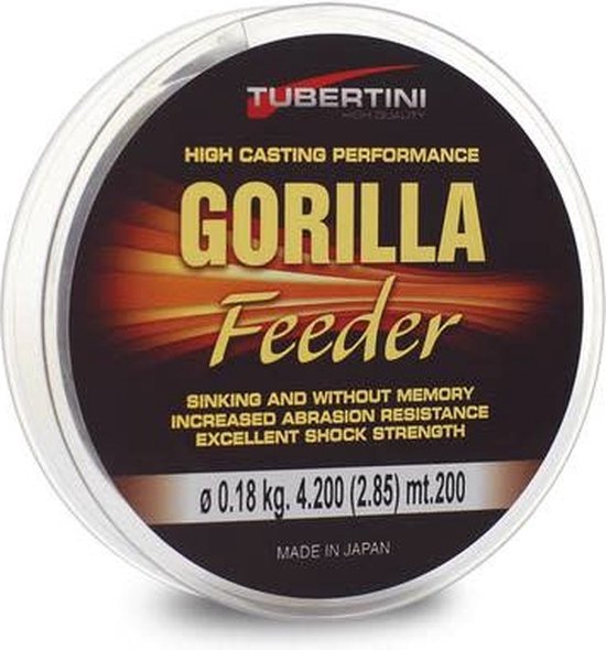 Tubertini Gorilla Feeder Sinking Line 200m – Snel Zinkende Feederlijn met Lage Rek - Maat : 0.25mm - 7.800 kilo