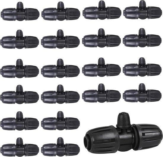 Tuinirrigatie Barbed T-Connectoren - 16mm tot 4/7 Universele Verbindingsstukken - Duurzaam en Corrosiebestendig - ShopVlot