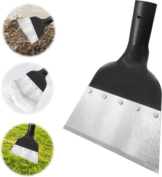 Tuinschep, multifunctioneel tuingereedschap, reinigingsschep voor onkruid, sneeuwschep, ontdooien, buiten, huis, boerderij (klein zonder houten handvat)