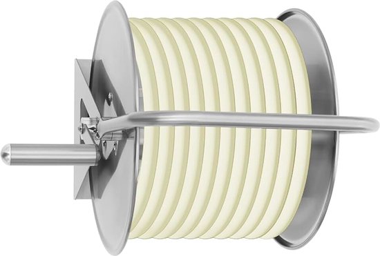 Tuinslangtrommel voor 50m waterslang, slangtrommel voor slangen tot 16*12mm buitendiameter*binnendiameter, slanghouder, tuinslangoproller met handkruk (zonder slang)