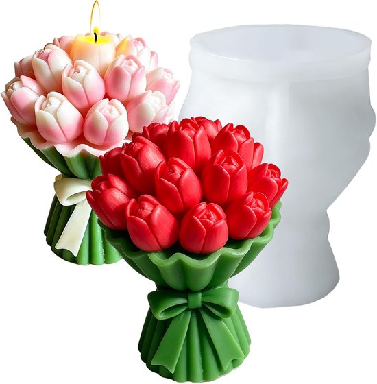 tulpen, siliconen vorm voor hars, bloemen voor bloemen, fondant bloemenvorm, siliconen voor rozenbloemen voor cake, chocolade, zeep, kaars, ijsblokjes