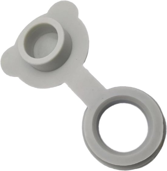 Tweedelige grijze badstop - universele maat - siliconenmateriaal, eenvoudig te installeren en te verwijderen - gatdiameter 2,5 cm - geschikt voor babybadjes en wastafels. van Merkloos