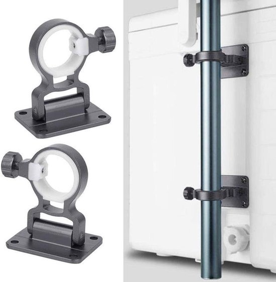 Tweedelige set aluminium parasolhouders Geschikt voor de vishengel, geschikt Geschikt voor balkonrelingen - accessoires Geschikt voor de vishengel van Merkloos