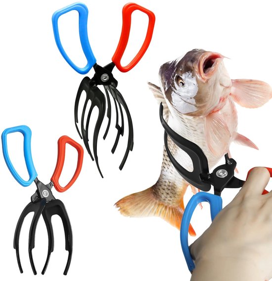 Tweedelige vistang, verbeterde metalen vistang met 3-klauwige grijpers en 2-klauwige antislipgrijpers voor het vissen, waarmee je de grip kunt controleren om vis te vangen (2 uitvoeringen). van Merkloos