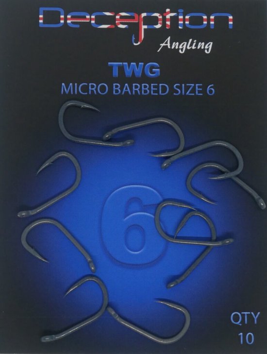 TWG (WIDEGAPE WITH INTURNED EYE) Barbless Hook - Size 8 van T