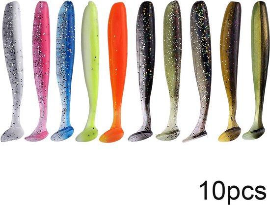 Twister mix - visaas - snoek - baars -9 centimeter twisters - roofvis - kunstaas set - 10 stuks