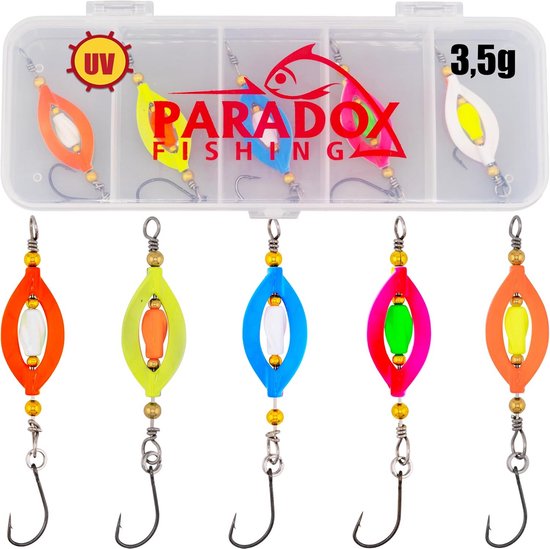Twister Spinner Set - Forellen Lokaas Spoons - Vissen op Forel - UV-Actief Kleurenspel - 5 x 3.5g - Multicolor