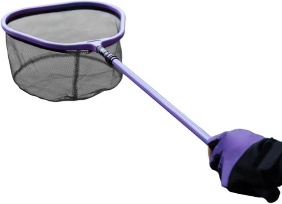 Uitschuifbaar Schepnet - Telescopisch Visnet - Vissen Vangen - Lichtgewicht Wendbaar - 78-115 cm - Paars