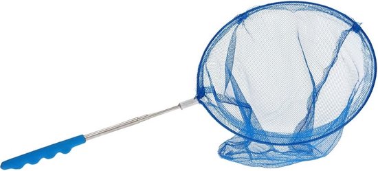 Uitschuifbaar visnet/vlindernet - 36 tot 66 cm - Blauw - Visnetje/schepnetje/vlindernetje - Buiten speelgoed van Merkloos