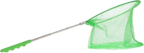 Uitschuifbaar visnet/vlindernet - 36 tot 66 cm - Groen - Visnetje/schepnetje/vlindernetje - Buiten speelgoed van Merkloos