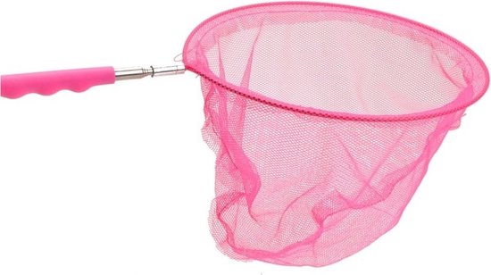 Uitschuifbaar visnet/vlindernet - 36 tot 66 cm - Roze - Visnetje/schepnetje/vlindernetje - Buiten speelgoed van Merkloos