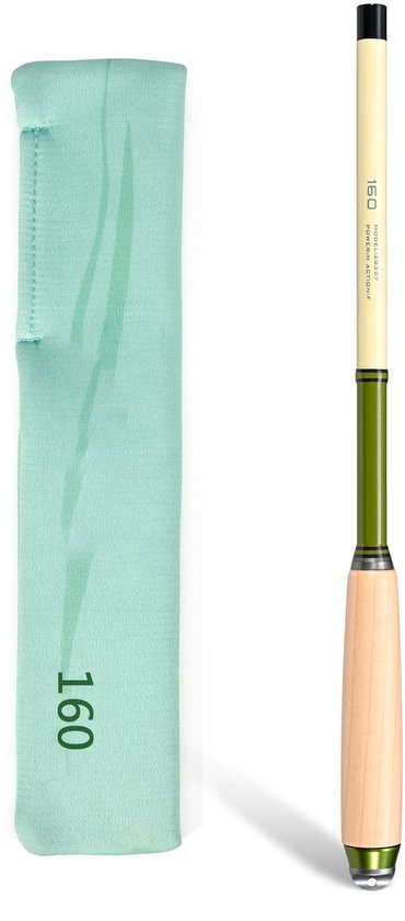 Uitschuifbare hengel, kampeer-minihengel, telescopische hengel met massief houten handvat, 1,6 m van Merkloos