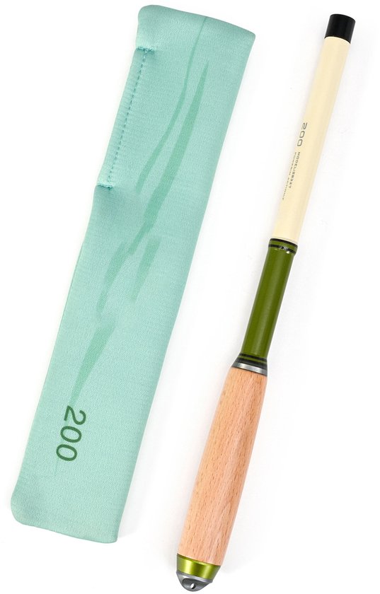 Uitschuifbare hengel, kampeer-minihengel, telescopische hengel met massief houten handvat, 2 m van Hokaëo