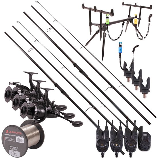 Ultimate Adventure Carp Triple Rod Set - Karper Set van Merkloos