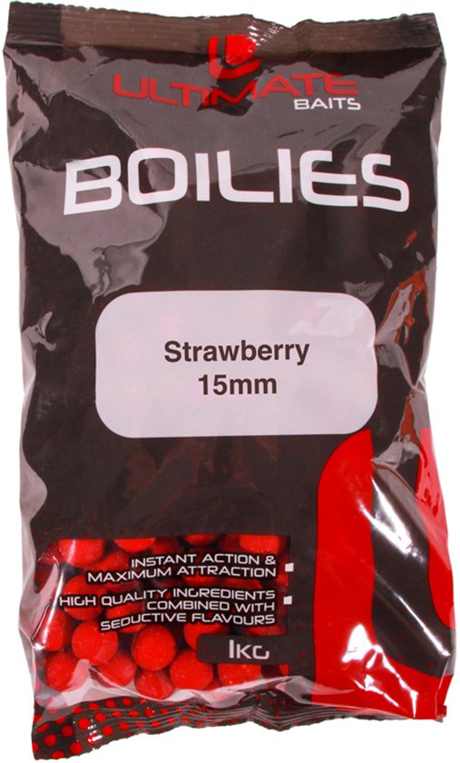 Ultimate Baits Strawberry 15mm 1kg - Boilies