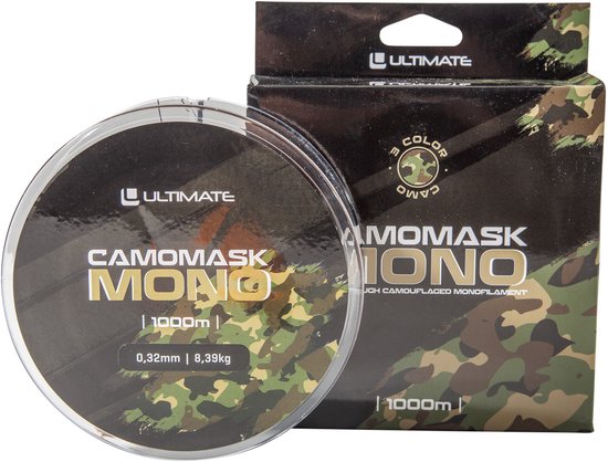 Ultimate Camomask Mono Karperlijn 0.28mm/6.61kg (1000m) - Nylon Vislijn van Ultimate