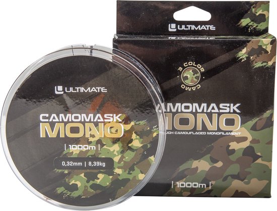 Ultimate Camomask Mono Karperlijn 0.32mm/8.39kg (1000m) | Nylon vislijn van Ultimate