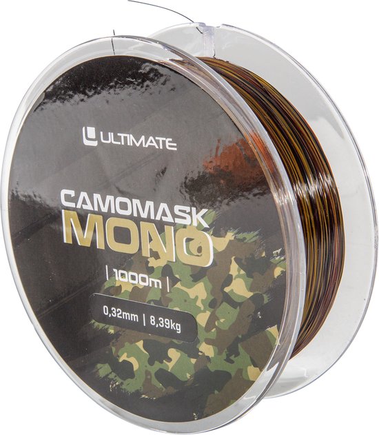 Ultimate Camomask Mono Karperlijn 0.35mm/8.94kg (1000m) | Nylon vislijn van Ultimate