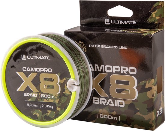 Ultimate Camopro X8 Braid Gevlochten Karperlijn 0.20mm/13.56kg (600m) - Gevlochten Lijn