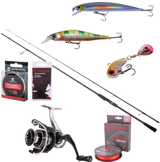 Ultimate Chikara Black Spin Roofblei Hengelset 2.40m 7-28g - Roofvis set van Merkloos