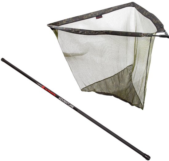 Ultimate Full Float Carp Net Camo 42 + Tele Handle Combo - Karper Set van Merkloos