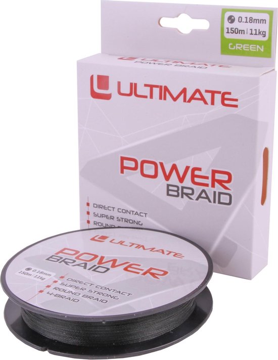 Ultimate Power Braid 0.14mm 8kg 150m Green | Gevlochten lijn van Ultimate