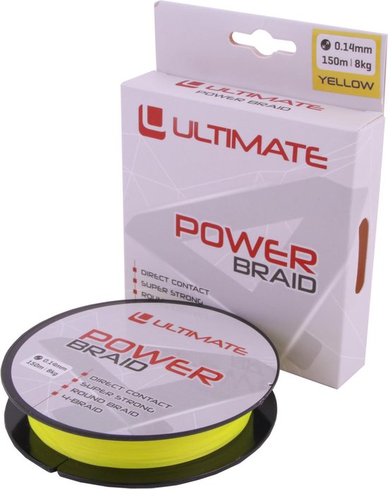 Ultimate Power Braid 0.28mm 17kg 150m Yellow | Gevlochten lijn van Ultimate