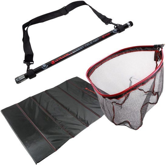 Ultimate Predator Streetfishing Net 2.40m + Unhooking Mat - Roofvis Set van Merkloos